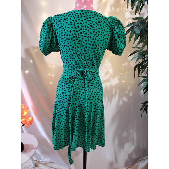 Urban Outfitters • Green Polka Dot Wrap Dress - Picture 5 of 10